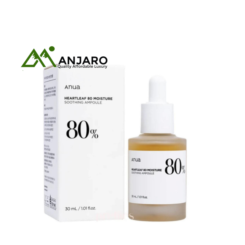 ANUA Heartleaf 80% Moisture Soothing Ampoule – 30ml | Intense Hydration & Redness Relief for Sensitive Skin