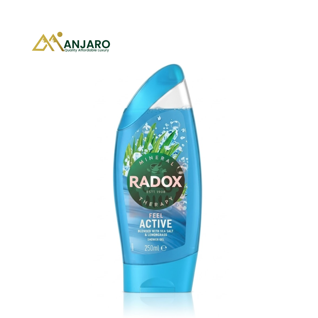 Radox Mineral Therapy Feel Active Shower Gel – 250ml – Refreshing Blend with Sea Salt & Lemongrass