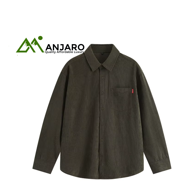 Corduroy Long-Sleeved Jacket Shirt for Men – Trendy Casual Autumn Style with Anti-Pilling Feature