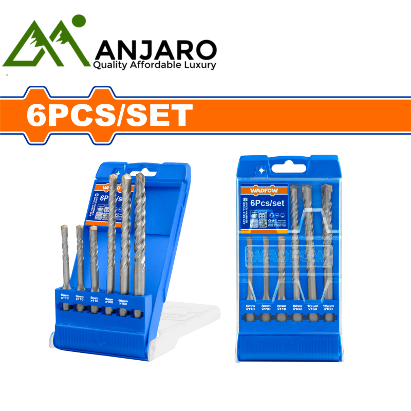 6 Pcs SDS Plus Hammer Drill Bits Set WHD6B06