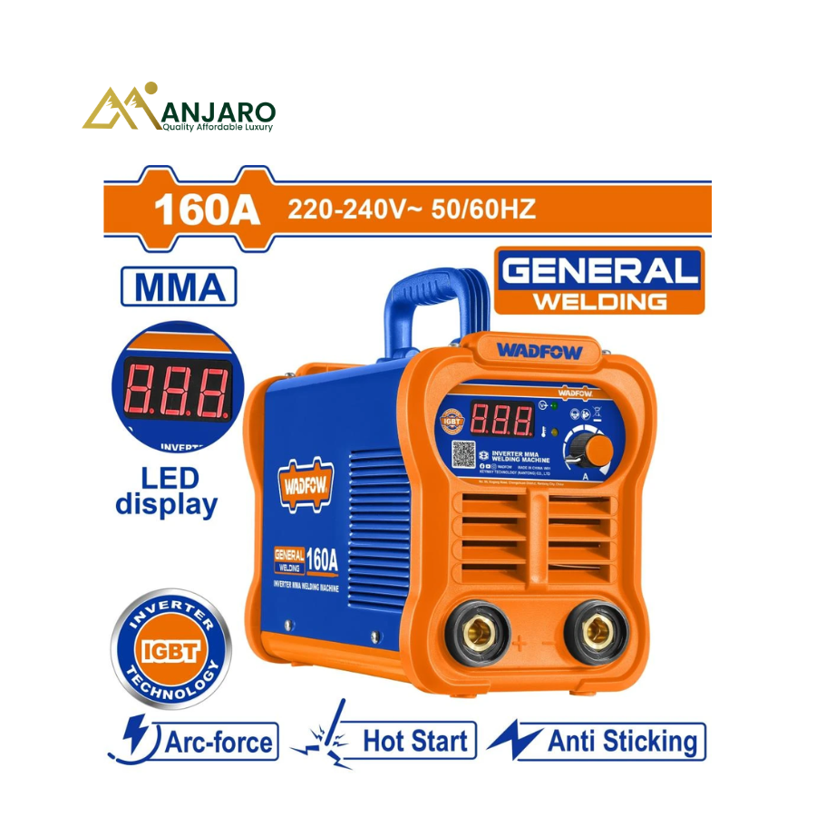 Wadfow Inverter MMA Welding Machine– 160A IGBT Arc Welder with LED Display – 220-240V  WWD21601