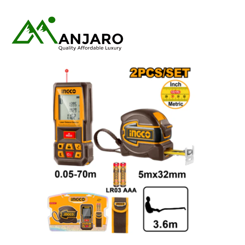 Laser Distance Detector Combo Kit - 70m Range | Precision Measuring Tools | Manjaro, Accra, Ghana HLDD241201