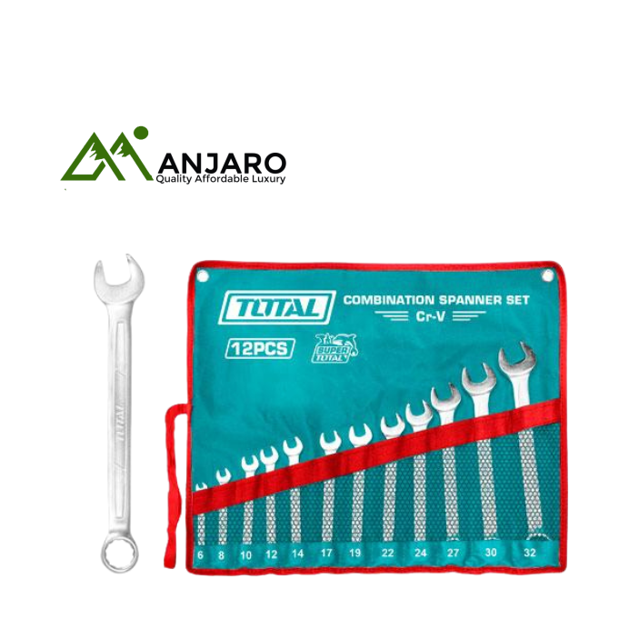 Total THT1022122 12 Pcs combination spanner set