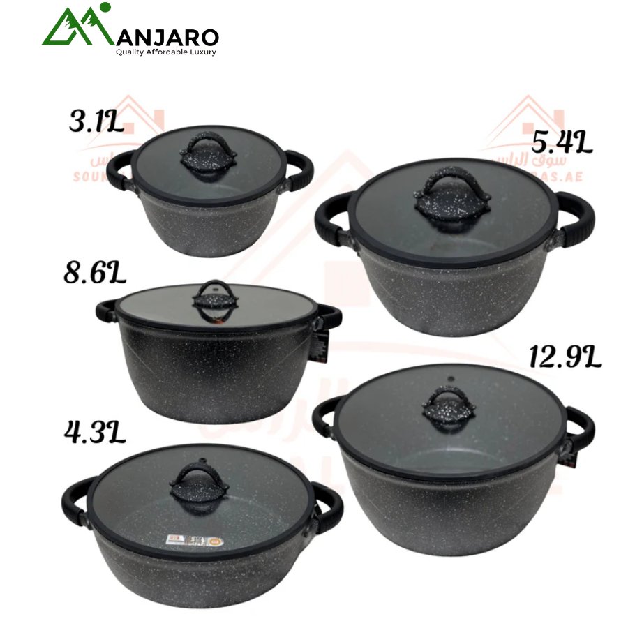 UCC Life Granite Non-Stick Cookware Set – 20-Piece Induction Base Pots & Pans Set (Model UC-3720)