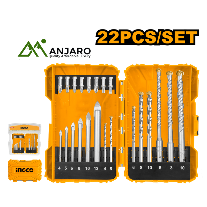 Ingco AKDL12201 22 Pcs drill bits andscrewdriver bits set
