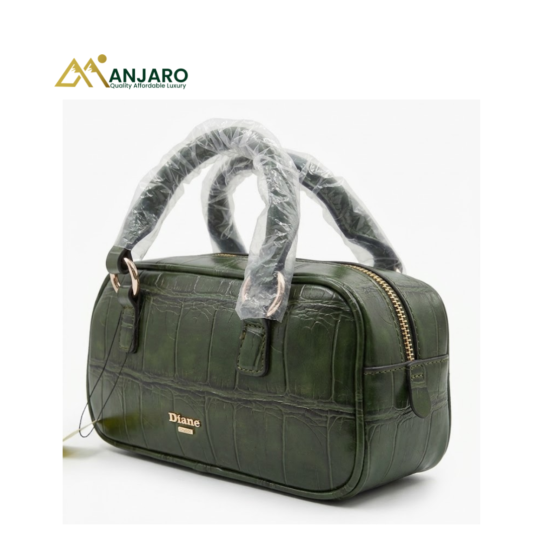 Dune London Olive Green Croc-Effect Handbag – Premium Textured Leather Bag