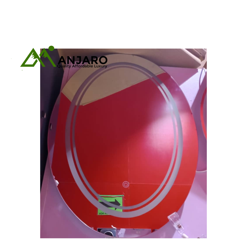 TUK LED Round Wall Mirror 8181 (70×50 cm) – Modern Oval Mirror with Built-In Light