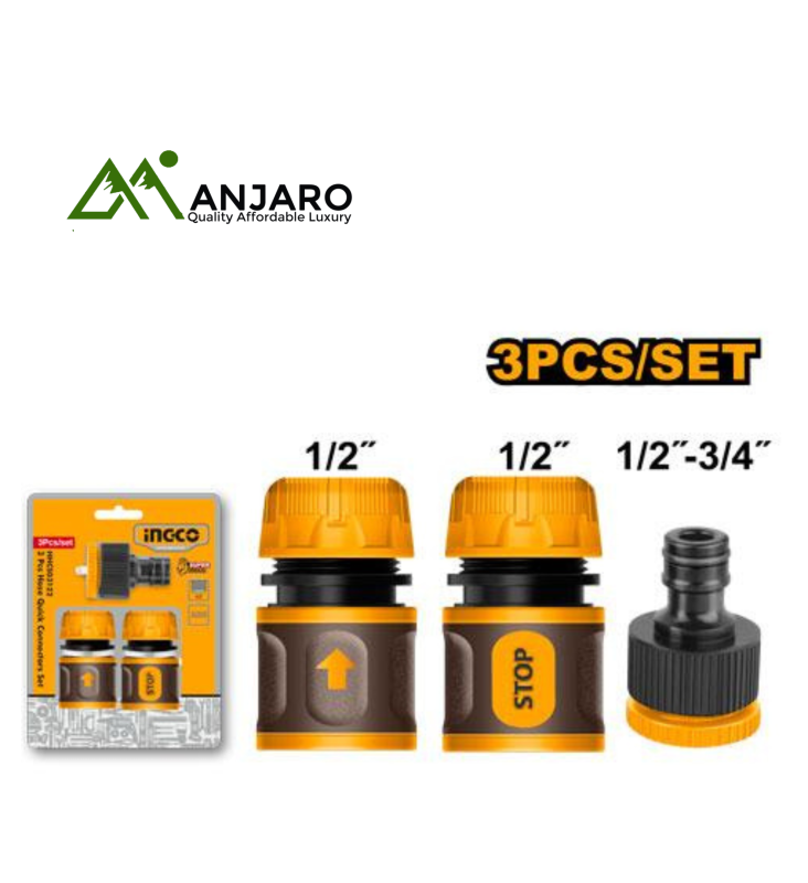 Ingco HHCS03122 3 Pcs hose quick connectors set