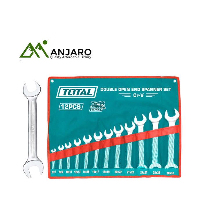 Total THT1023121 12 Pcs double open end spanner set