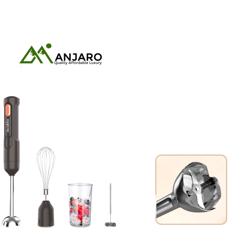Decakila KMJB041G Cordless Hand Blender – 4-in-1 Set – Portable, Rechargeable, and Versatile for Kitchen Tasks