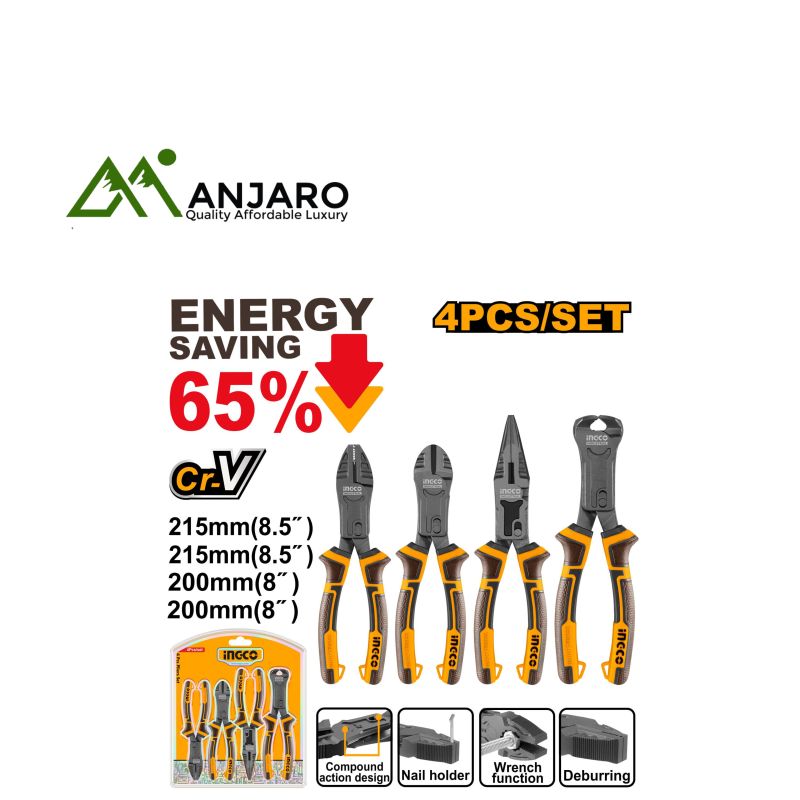 Ingco HKCPS5841 4 Pcs compound actionpliers set