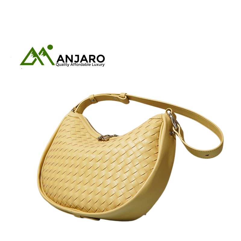 BADI Designer Cow Leather Woven Crossbody Bag – Luxury Women’s Fashion Shoulder Handbag