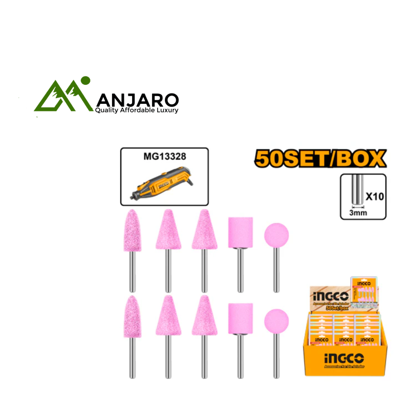 AKB1012 Mini Grinder Accessories Set – 10-Piece 3mm Shank Polishing & Grinding Kit