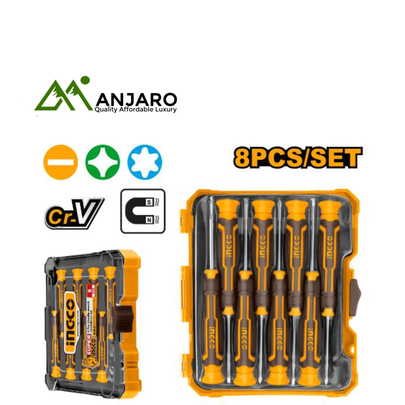 Ingco 8 Pcs Precision Screwdriver Set  HKSD0818