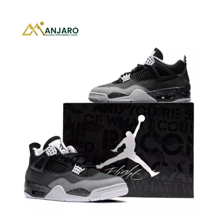 Jordan 4 Retro Black & Grey Sneakers