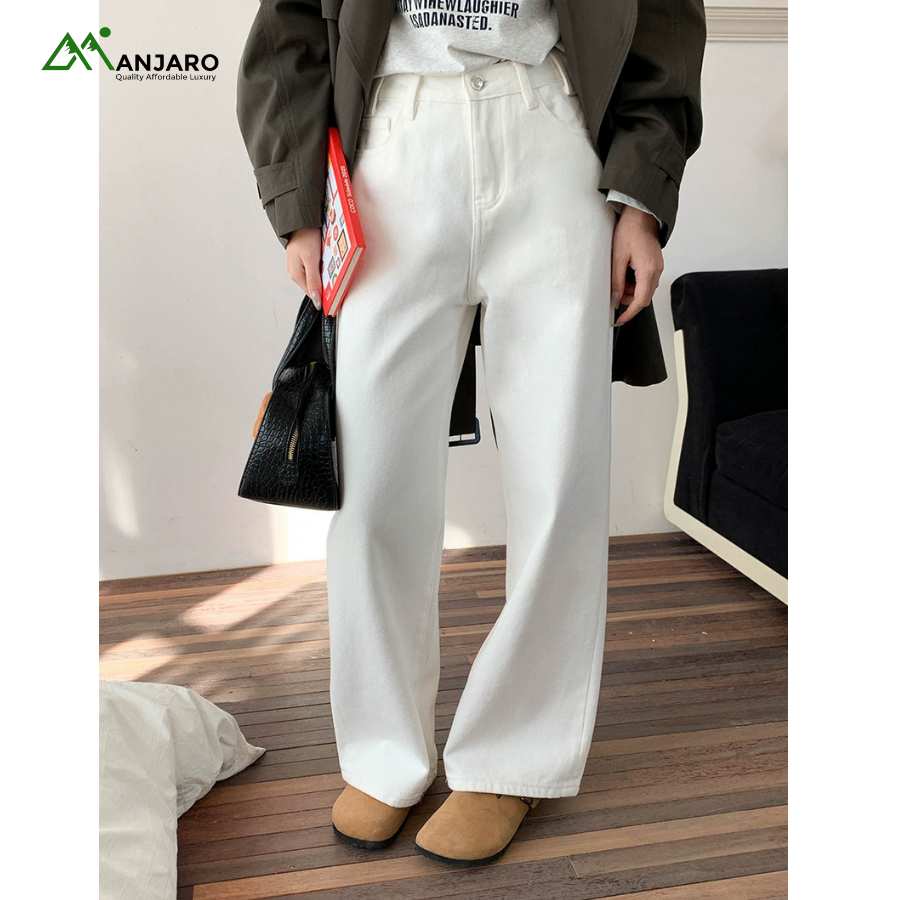 3Th Morning Early Spring Relaxed High-Waisted Wide-Leg Loose Jeans – Vintage Pure Cotton Thick Denim – ZY2704(Shipping Fee Included0