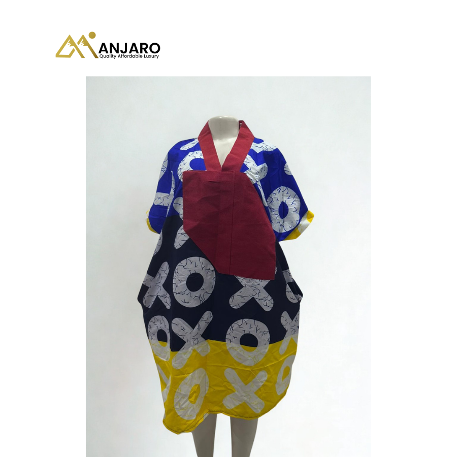 Vibrant Tic-Tac-Toe Sculpted Bubu – Electric Azure & Solar Yellow