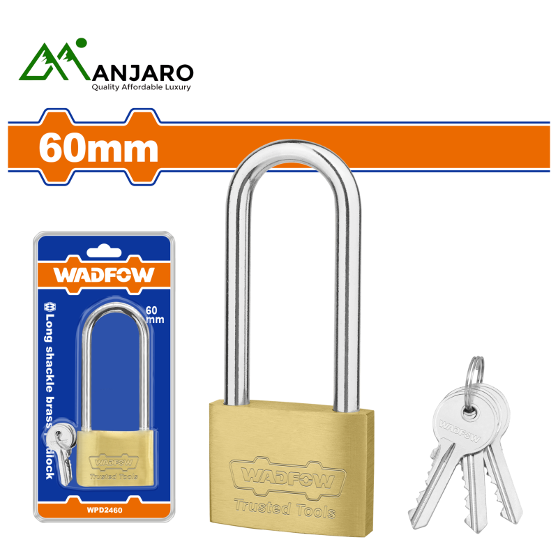WPD2460 & WPD2440 Long Shackle Brass Padlocks