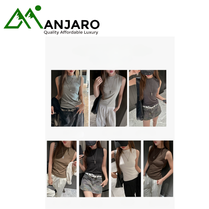 Round Neck Pure Cotton Sleeveless Top for Women (Shipping fee Included)