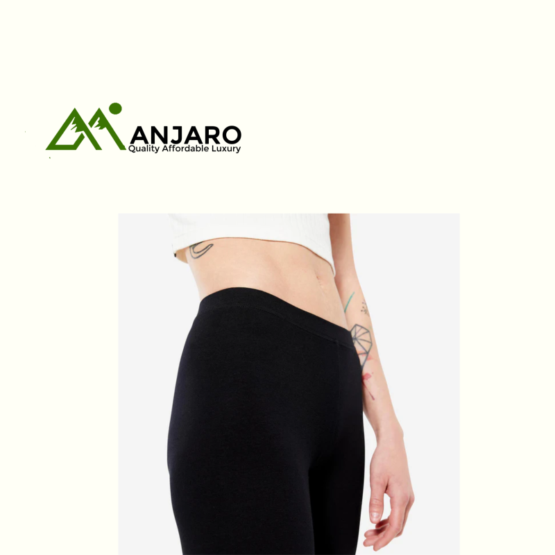 Women's Slim-Fit Fitness Salto Leggings 100 – Black | Soft Cotton Blend, Everyday Comfort & Stretch Fit