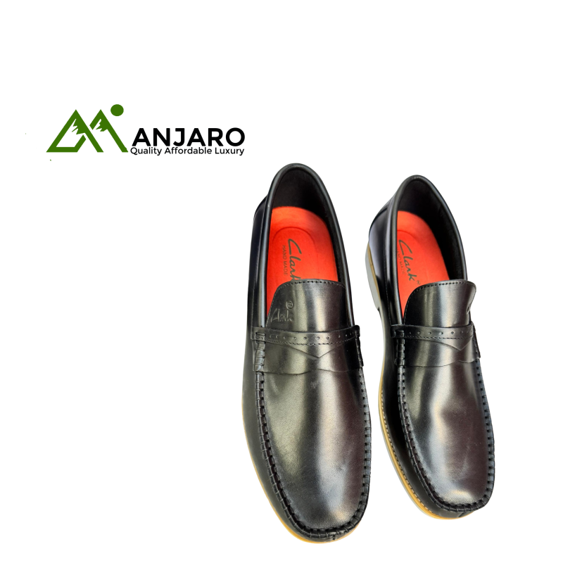 Clarks Black Leather Penny Loafers - Moccasin Stitch Detail | Versatile Everyday Footwear | Classic & Comfortable Style