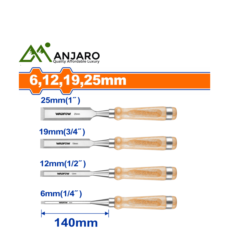 Wadfow 4 Pcs wood chisel set WWC3214