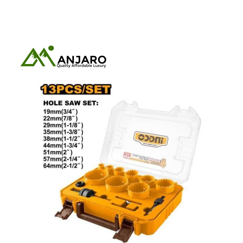 Ingco 13pcs Bi-metal Hole Saw Set   AKH0132