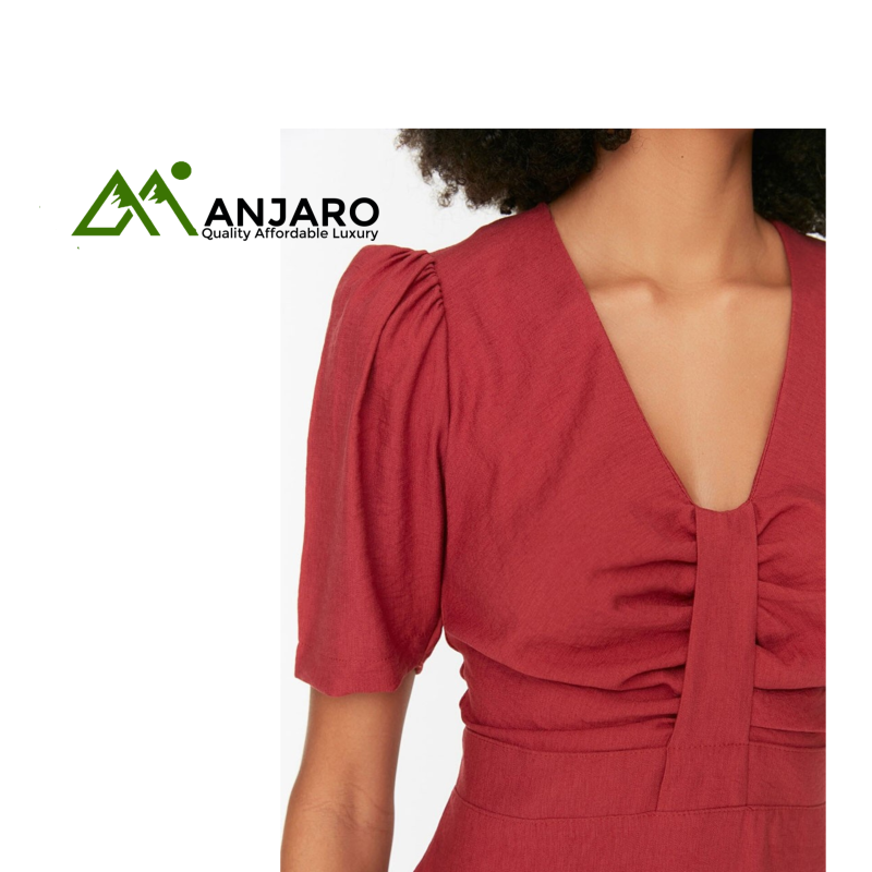 Plum Collar Detailed Dress