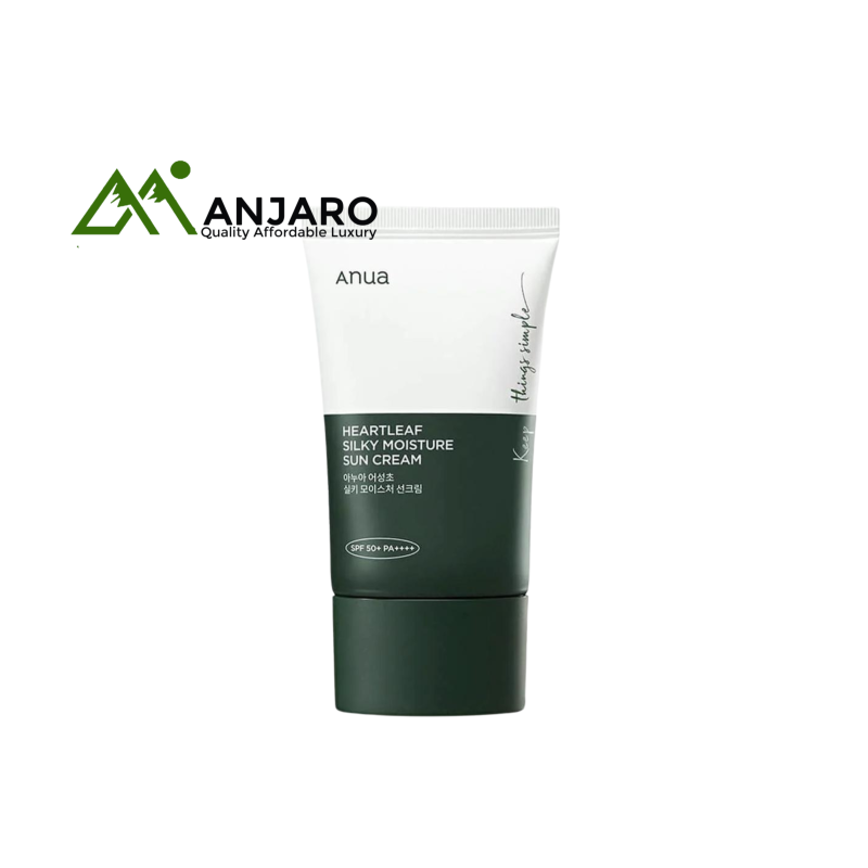 ANUA Heartleaf Silky Moisture Sunscreen – 50 ml, SPF 50+ PA++++, Hydrating, Lightweight, Non-Greasy