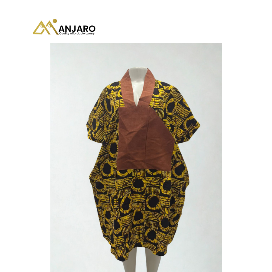 Women’s African Print Boubou Dress – Free Size | Bold Ankara Pattern, Breathable Comfortable Fit