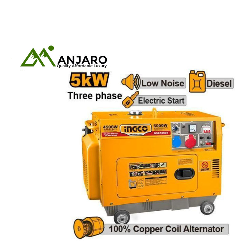 GSE500032 Silent Diesel Generator – 5.0kW Max Power, 3-Phase, 9.0HP Engine, Low-Noise Performance