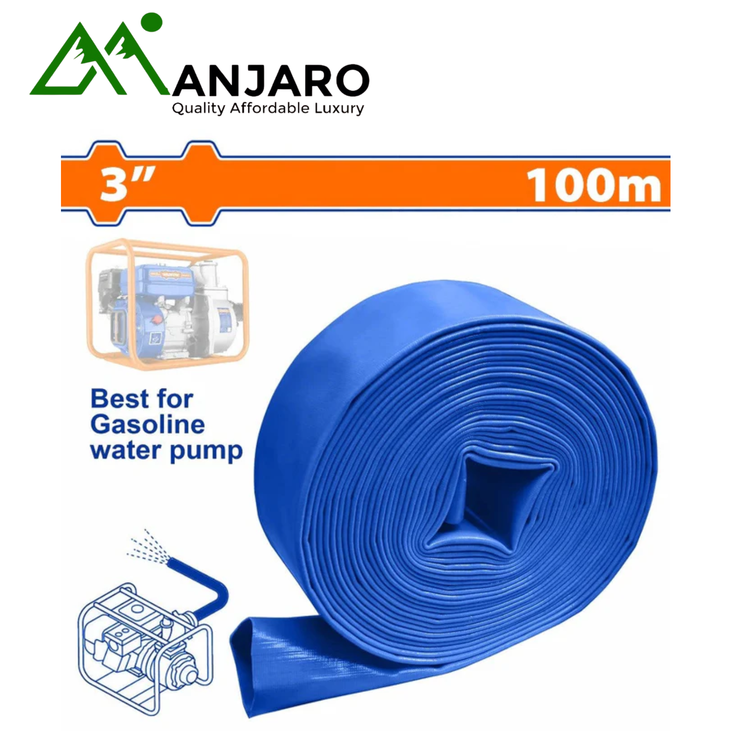 WPFH0305 & WPFH0310 PVC Lay Flat Hose 3"