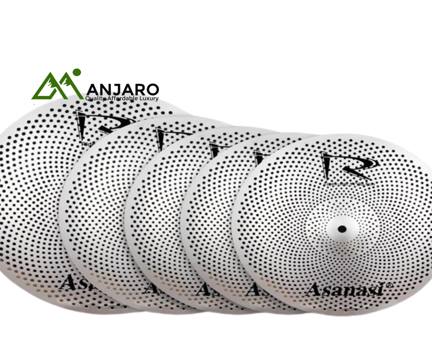 5-Piece Alloy Mute Cymbal Set (14"–20") – Low-Volume Practice Cymbals