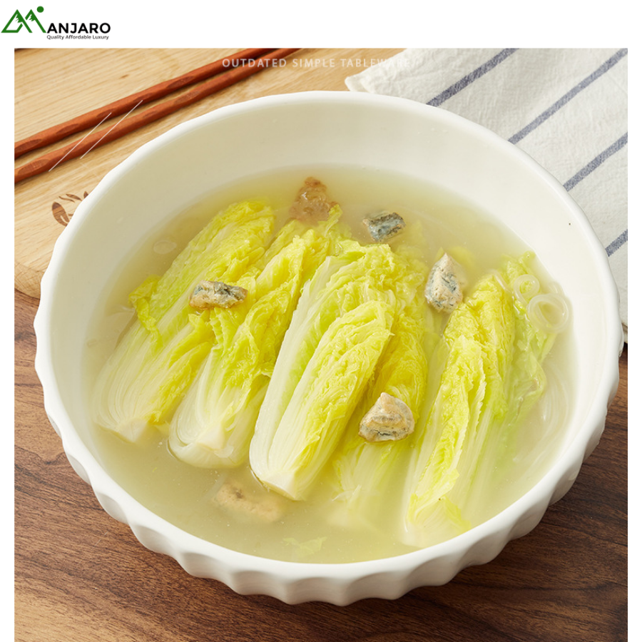 Boiled Fish Bowl – Pure White Porcelain Pumpkin Soup Bowl, Large Hotel-Grade Ceramic Soup & Noodle Bowl(Shipping Fee Included)