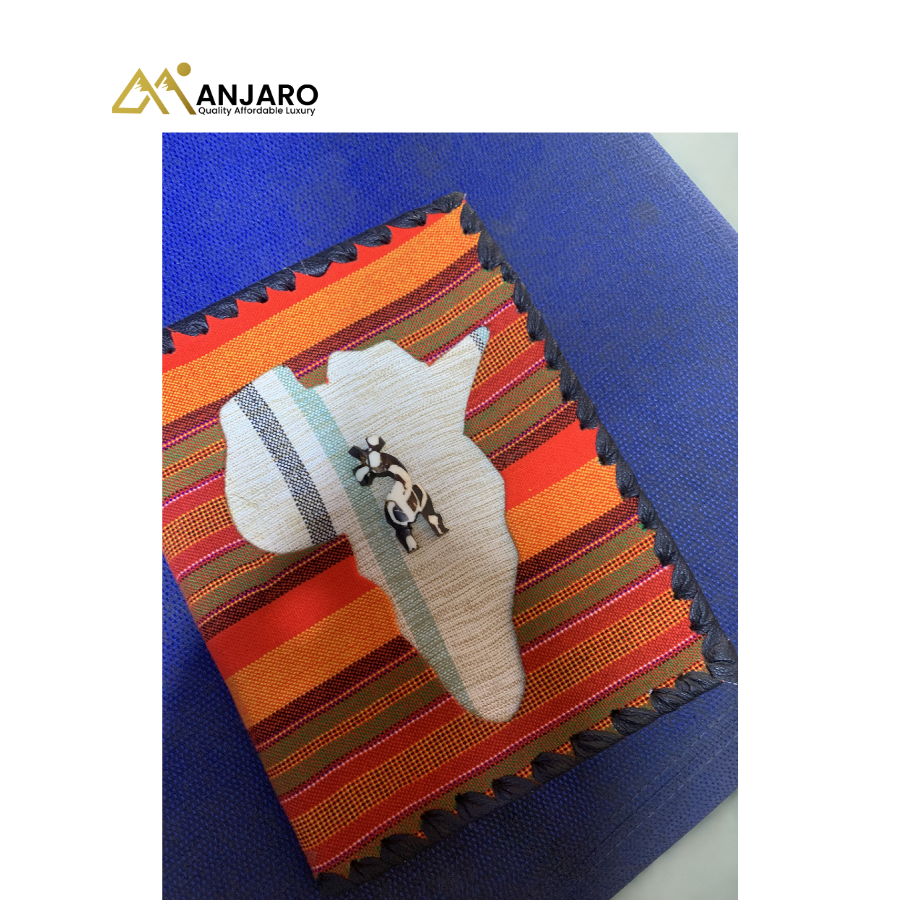 Heritage Horizon Kente & Leather Journal – A5