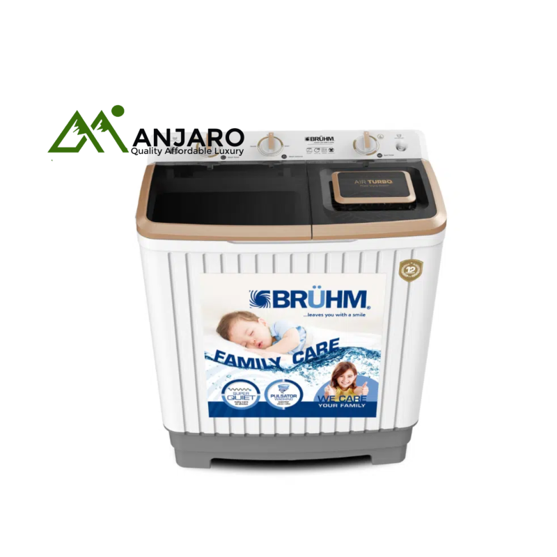 BRUHM BWT-070H 7KG Twin Tub Washing Machine – Semi-Automatic, White
