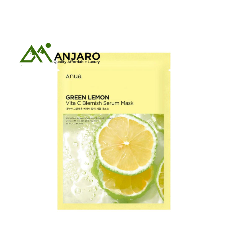 ANUA Green Lemon Vita C Blemish Serum Mask – 0.84 fl oz | Brightens, Clears & Hydrates Dull Skin