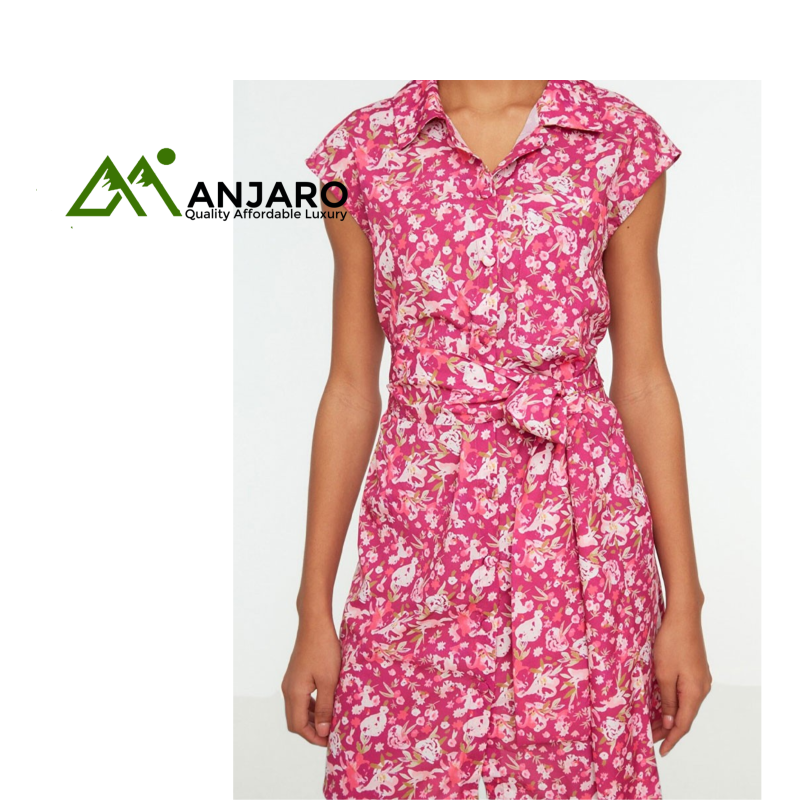 Plum Belted Shirt Dress