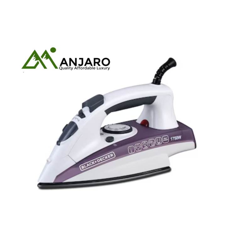 Black & Decker Steam Iron X1750-B5 – 1750W with Non-Stick Soleplate & Variable Steam Control