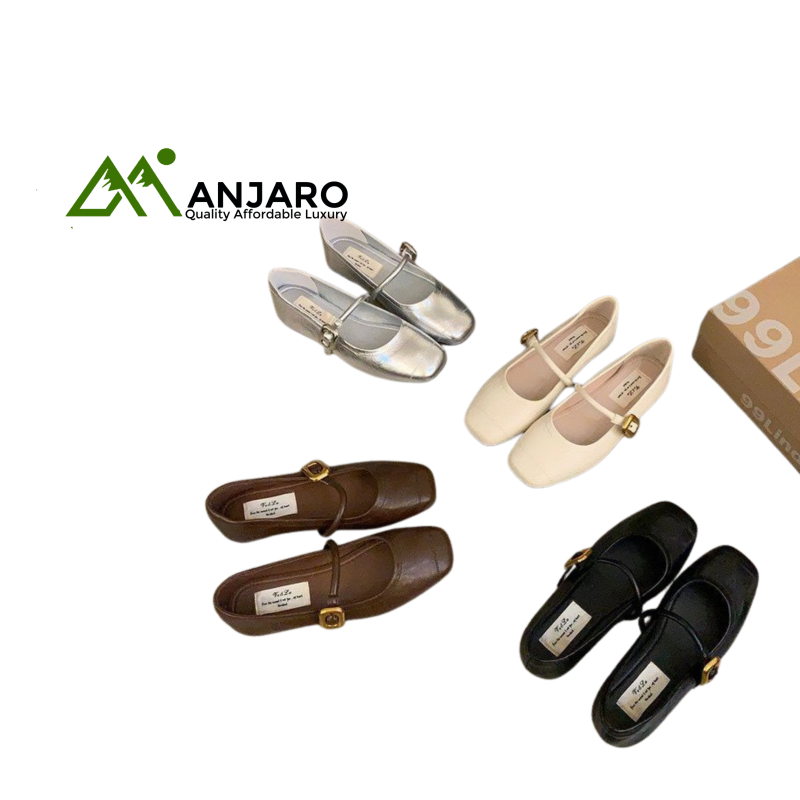 Korean Retro Style Women’s Silver One-Strap Loafers – Summer Mary Jane Flats with Height Boost