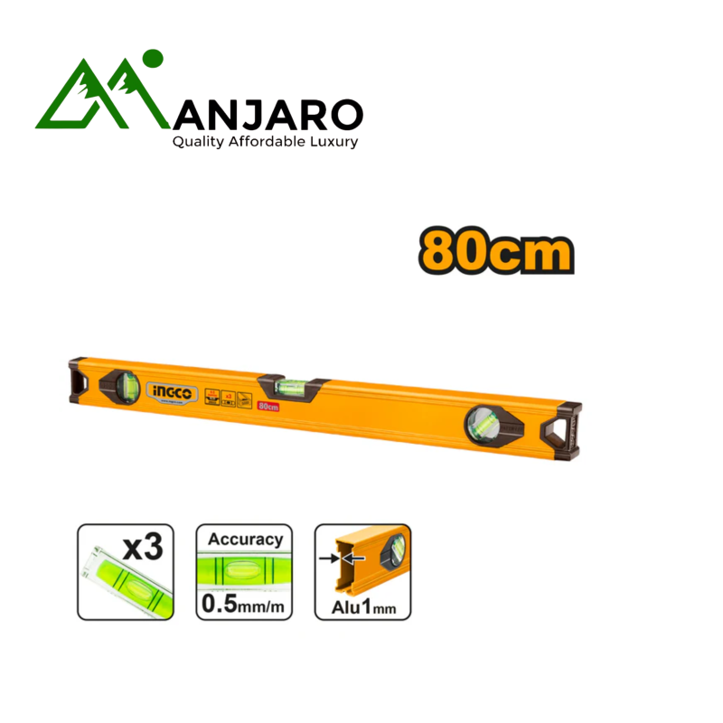 Aluminum Spirit Levels (40cm & 80cm) | Precision Measuring Tools | Manjaro, Accra, Ghana HSL58040 & HSL18080