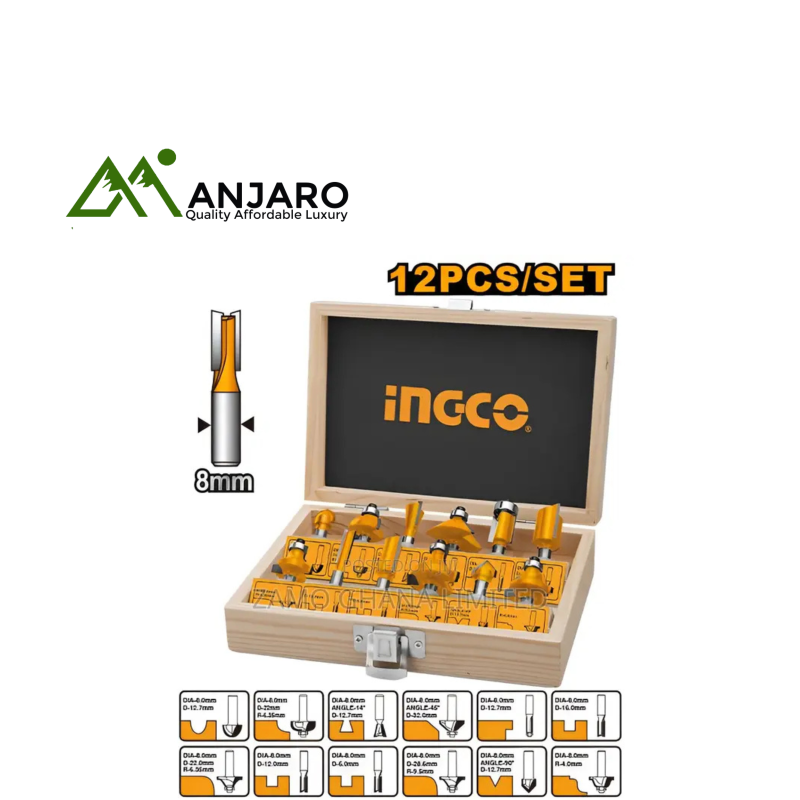Ingco AKRT1211 12 Pcs router bits set