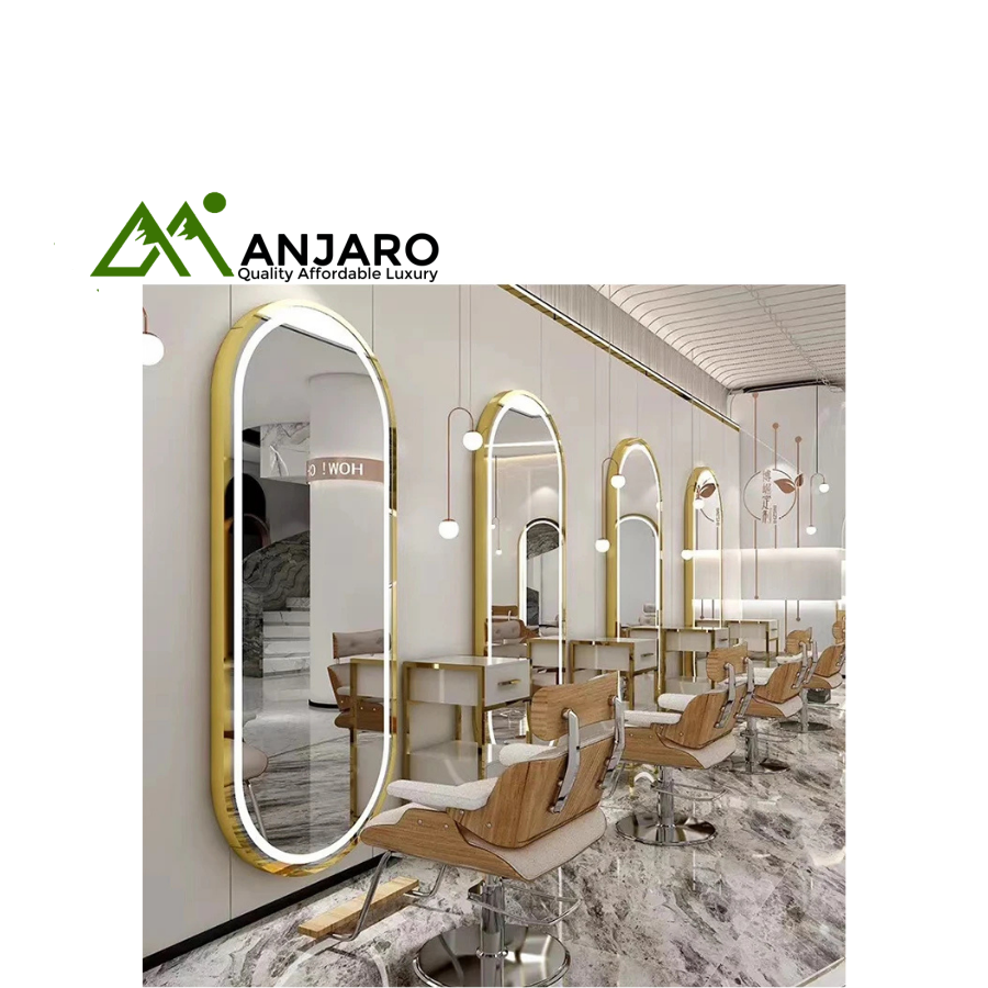 Large Modern LED Wall Salon Mirror – Illuminated Beauty Mirror, Ambient Lighting & Stylish Finish