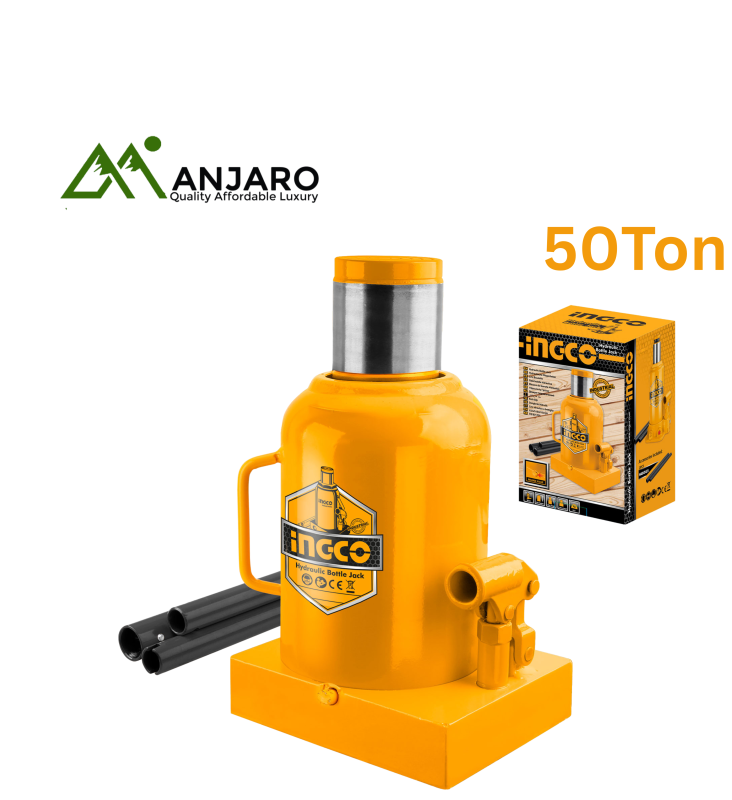 Ingco Hydraulic Bottle Jack Series – HBJ5002 (50 Ton), HBJ1202 (12 Ton), HBJ202 (2 Ton)