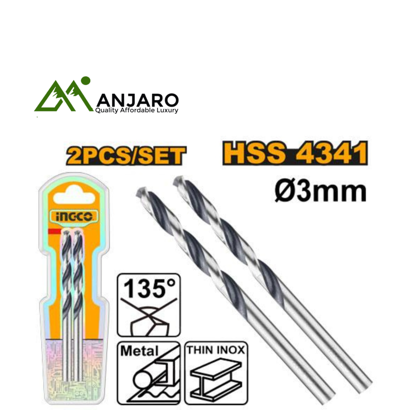 Ingco DBT1201204, DBT1201004, DBT1200504, DBT1200034 – 4341 HSS Drill Bits