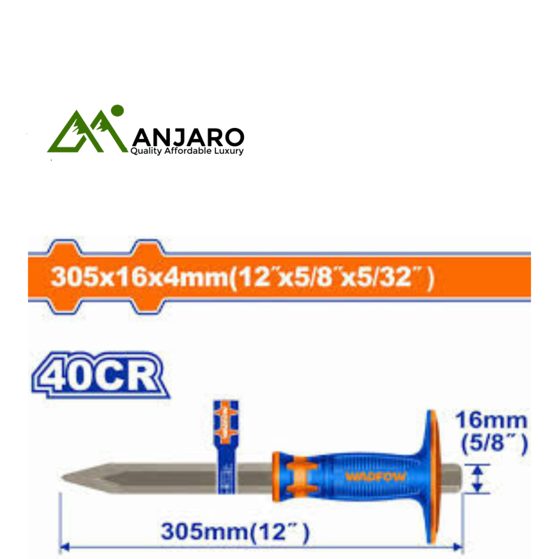 Wadfow  Concrete Chisel – 4mm x 16mm x 305mm Heavy-Duty Chisel  WCC2313