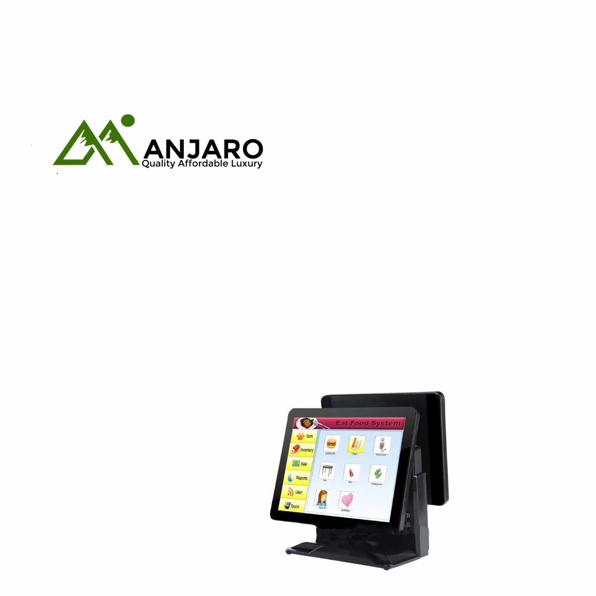 Touch POS System Q8 – Intel i3 4th Gen, 4GB RAM, 128GB SSD – All-in-One Retail Point of Sale Terminal