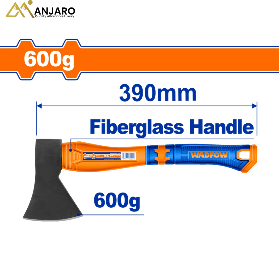 Wadfow Axe – 600g Drop-Forged Carbon Steel with Fiberglass Handle WHM6306