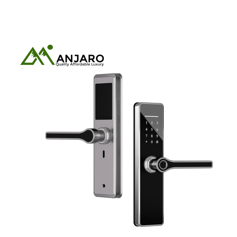 DG-10S Black Hotel Smart Lock – Stainless Steel, TT LOCK App Control, Card & Key Access